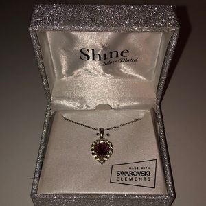 Swarovski pink heart necklace